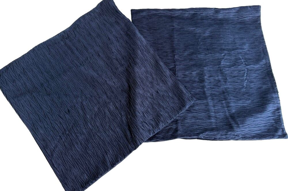 Velvet Navy Blue Throw Pillow Covers 18x18 In Pack of 2 Soft Decorative Pacific